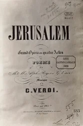 Oopperan nimisivu Jerusalem, n. 1847